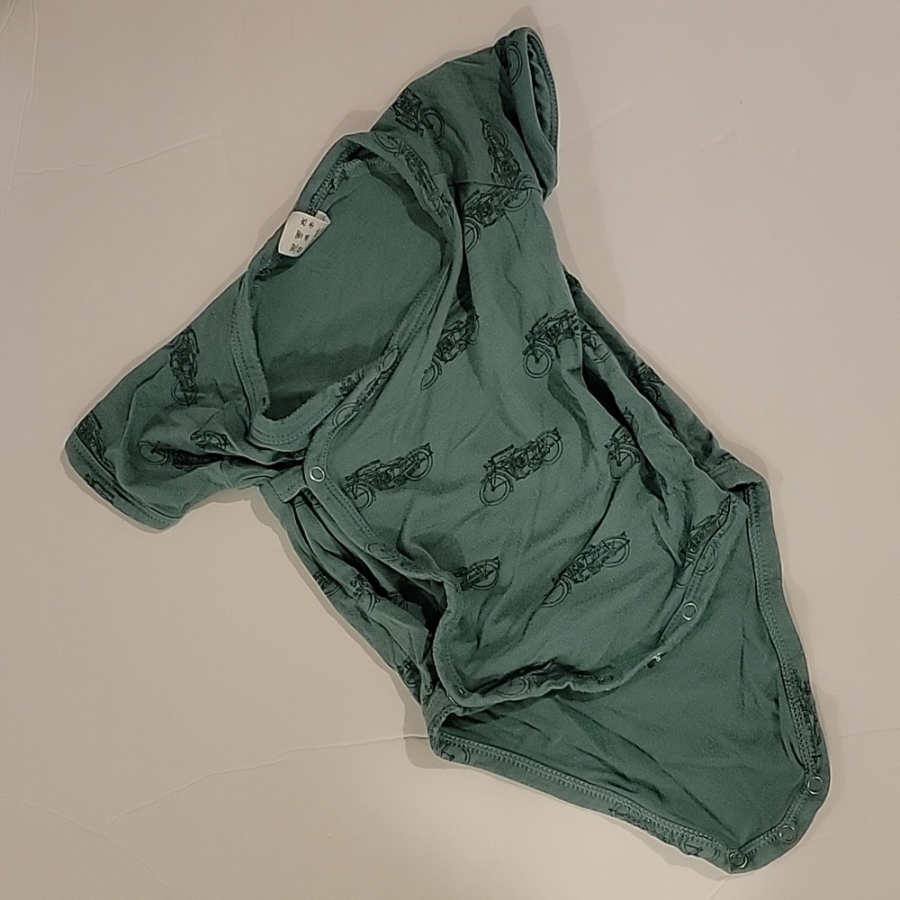 Kate Quinn Kimono Bamboo Onesie 0- 3m motorcycle shirt teal blue